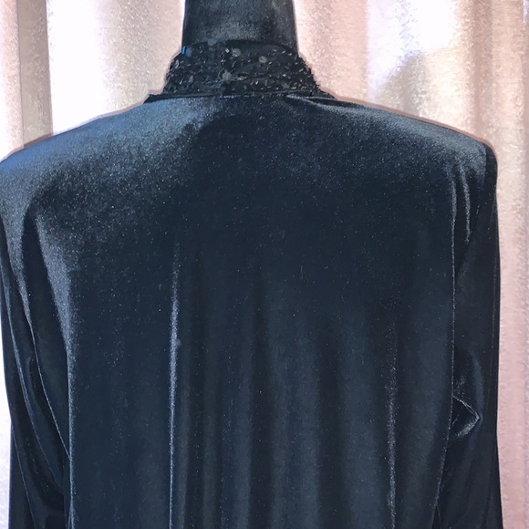 Vintage Crimson by Lawrence Kurtz Size PM Velour Open Front Cardigan - Picture 9 of 12